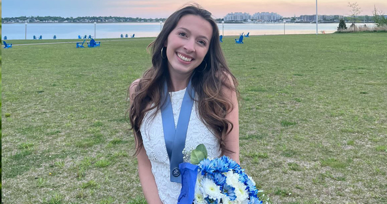 Paige Alexander after commencement on UMass Boston campus