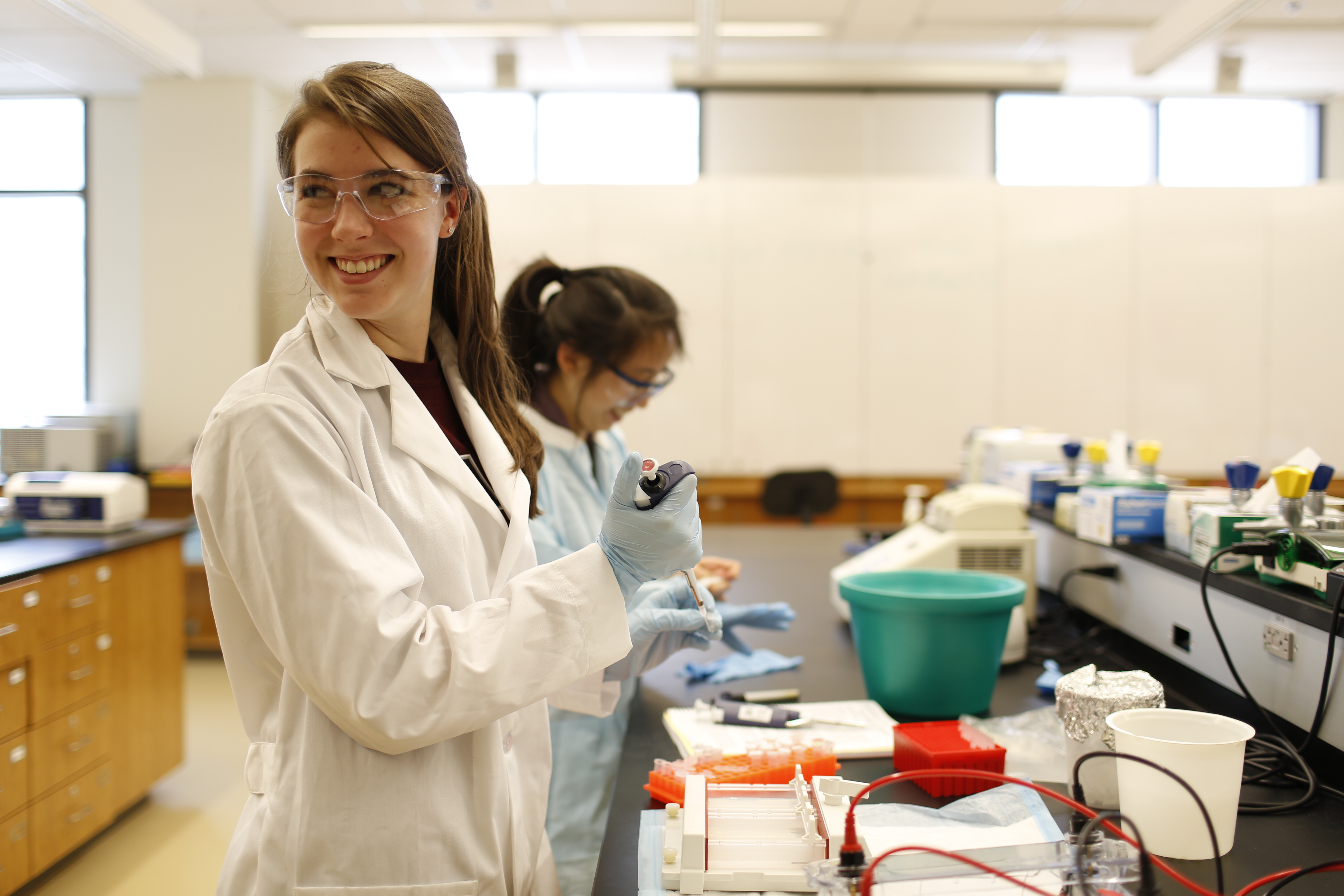 Female student in the lab