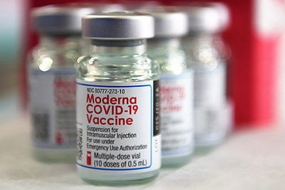 Vial of Moderna COVID-19 vaccine