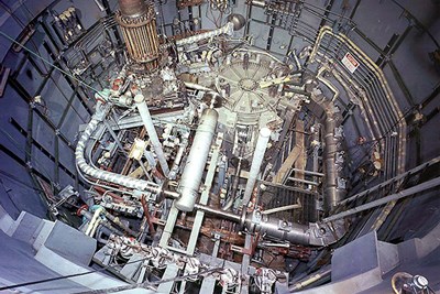 A photo of the 8 megawatt Molten Salt Reactor Experiment at Oak Ridge National Laboratory in Tennessee in the 1960s.