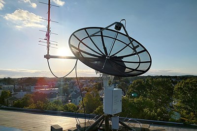 SPACE HAUC satellite at ground station on UMass Lowell North Campus