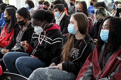 Lowell High School and Greater Lawrence Technical High School students participated in this year’s Plastics Sustainability Forum held at the Saab Emerging Technologies and Innovation Center (ETIC) on North Campus.