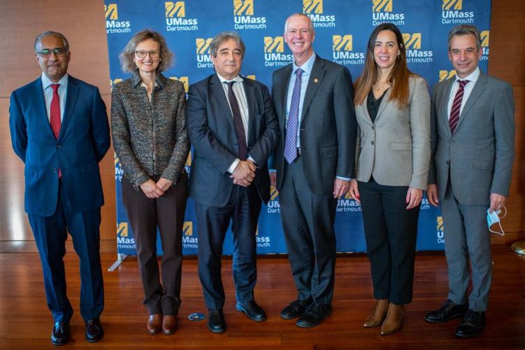 Members of the Portuguese delegation with Chancellor Fuller