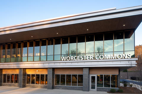 Exterior of Worcester Commons building