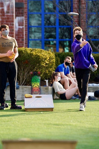 Students will soon be able to play cornhole outside University Suites, Sheehy Hall and Costello Athletic Center.