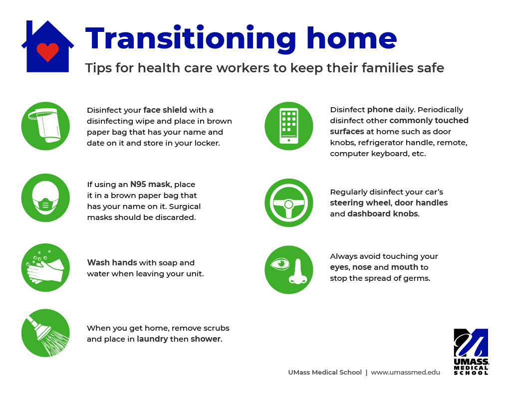 Tips for health care workers to keep their families safe