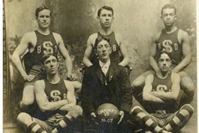 Lowell native Harry Haskell "Bucky" Lew, second row far right, became the country's first Black professional basketball player when he joined the Pawtucketville Athletic Club in 1902.